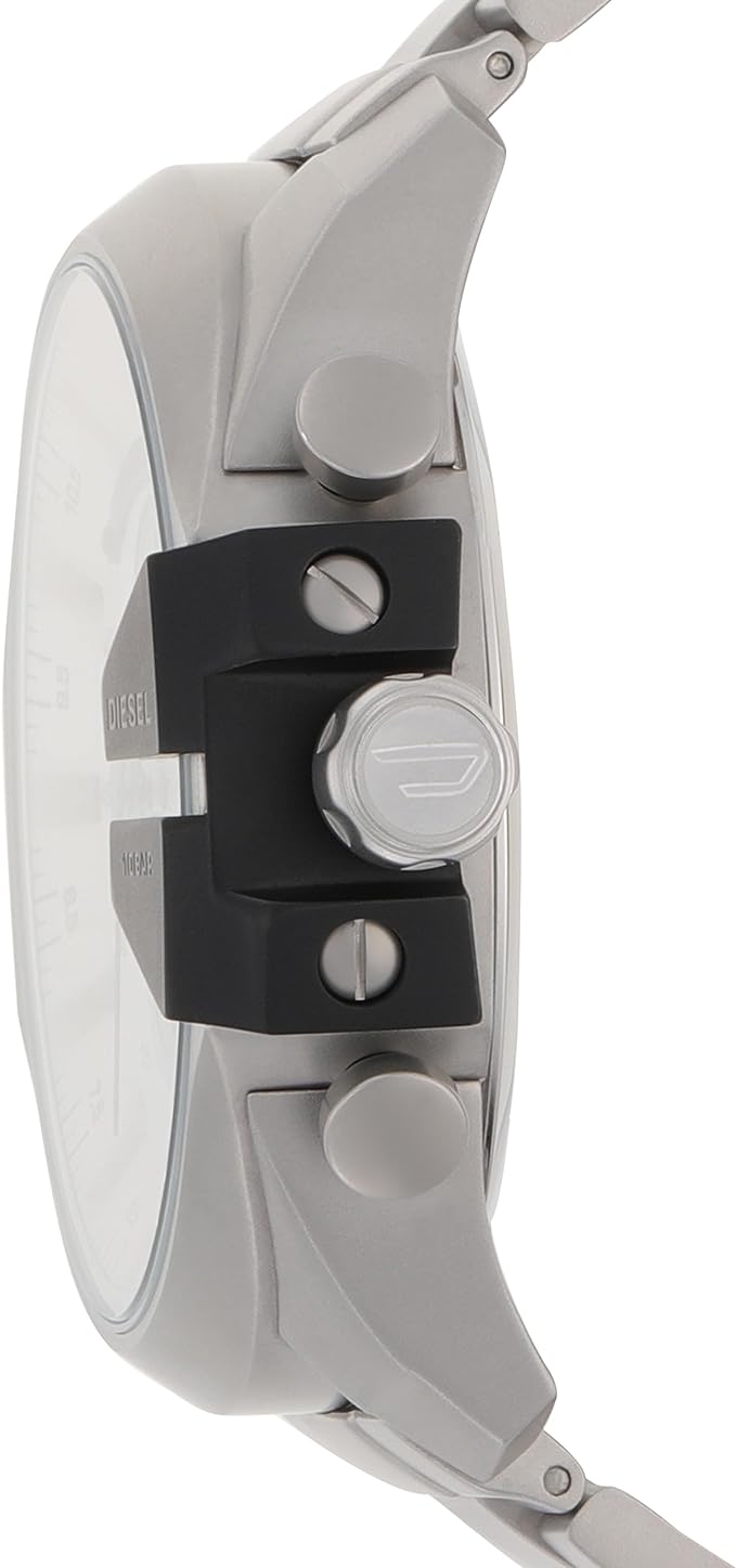 Diesel DZ4501 Mega Chief Chronograph Men's Watch – Silver Dial & Silver Stainless Steel Strap