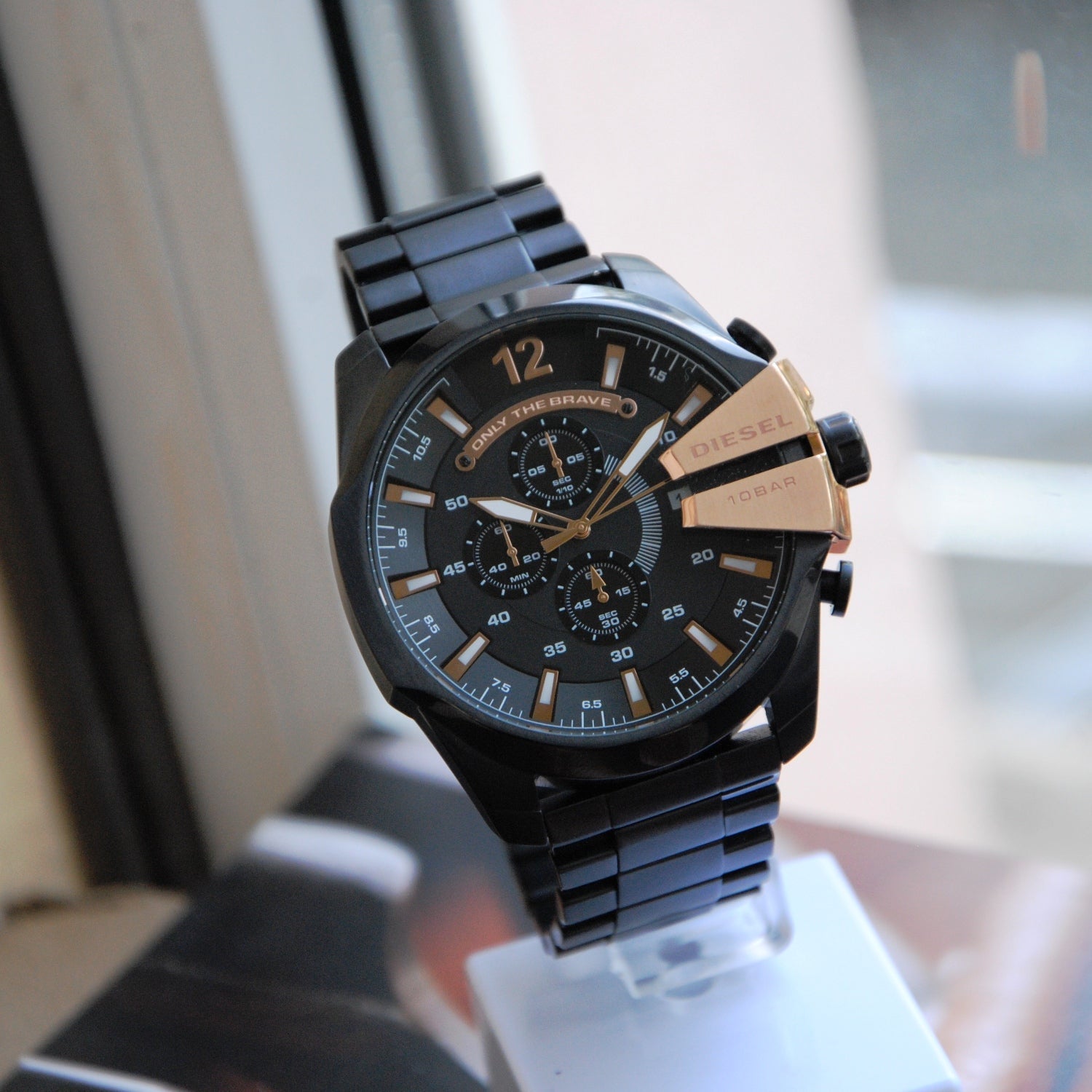Diesel DZ4309 Mega Chief Chronograph Men's Watch – Black Dial & Black Stainless Steel Strap
