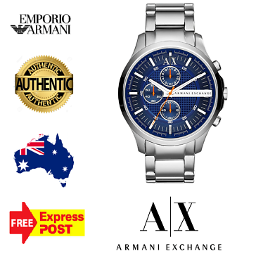 Armani Exchange Hampton AX2155 Men's Chronograph Watch – Blue Dial with Silver Stainless Steel Strap